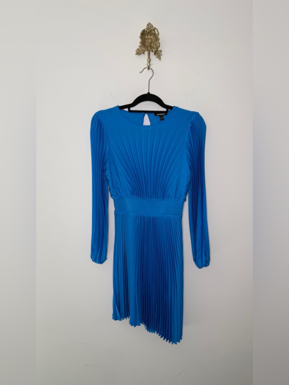 Express Pleated Asymmetrical Hem Mini Dress S